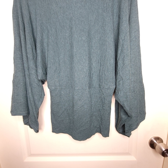 Heather B Women's P Tunic Blouse Balloon Sleeve Green - Picture 4 of 8